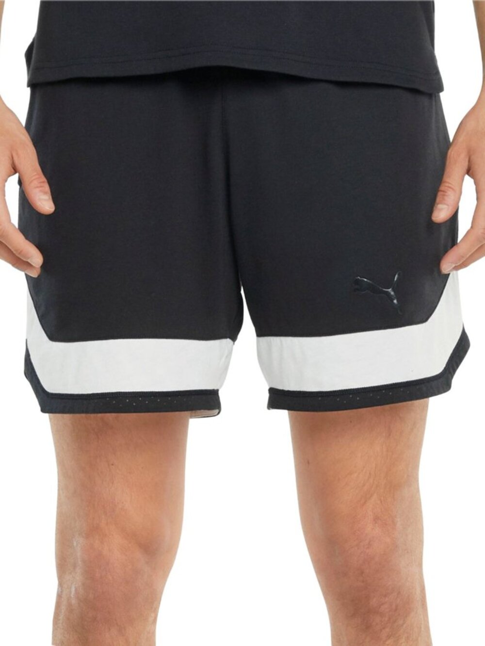 PUMA Mens Activewear Train Vent Moisture-Wicking Colorblocked Shorts